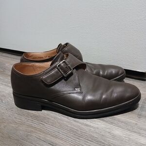 Authentic BALLY Nelzon Monk Leather Shoes Men's US 7.5 EEE Wide Fits Women's 10